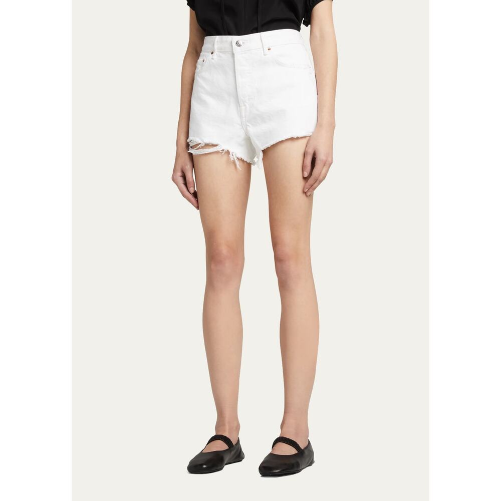 New with Tags GRLFRND White The Helena High Rise Cut Off Distressed Denim Jeans
